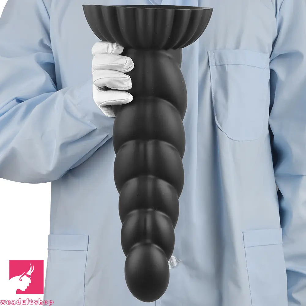 14.76in Silicone Black Extra Large Thick Anal Plug Dildo For Masturbation