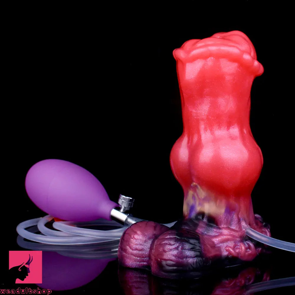 5.43in Fantasy Horse Knotted Silicone Flexible Inflatable Spraying Water Dildo