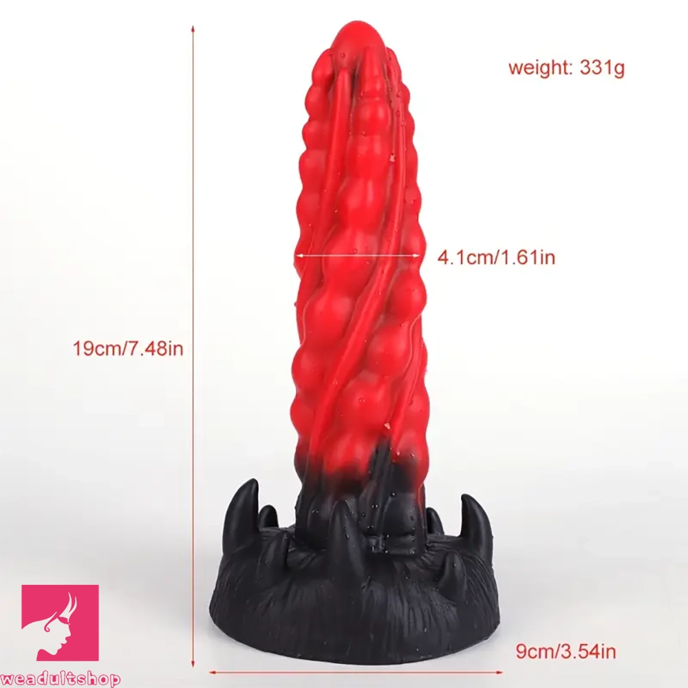 7.48in Silicone Butt Plug Monster Cock Dildo With Suction Cup For Beginner
