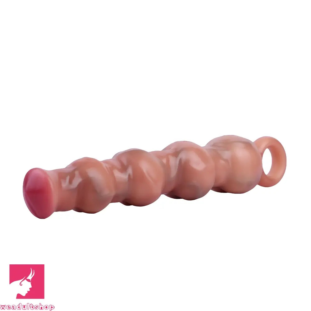 10.5in Big Vibrating Silicone Pulling Beads G Spot Horse Dildo With 3 Motors