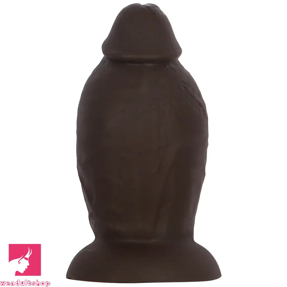 5.9in 8.66in 10.03in Coffee Eggless Large Anal Plug Penis Silicone Anal Dildo