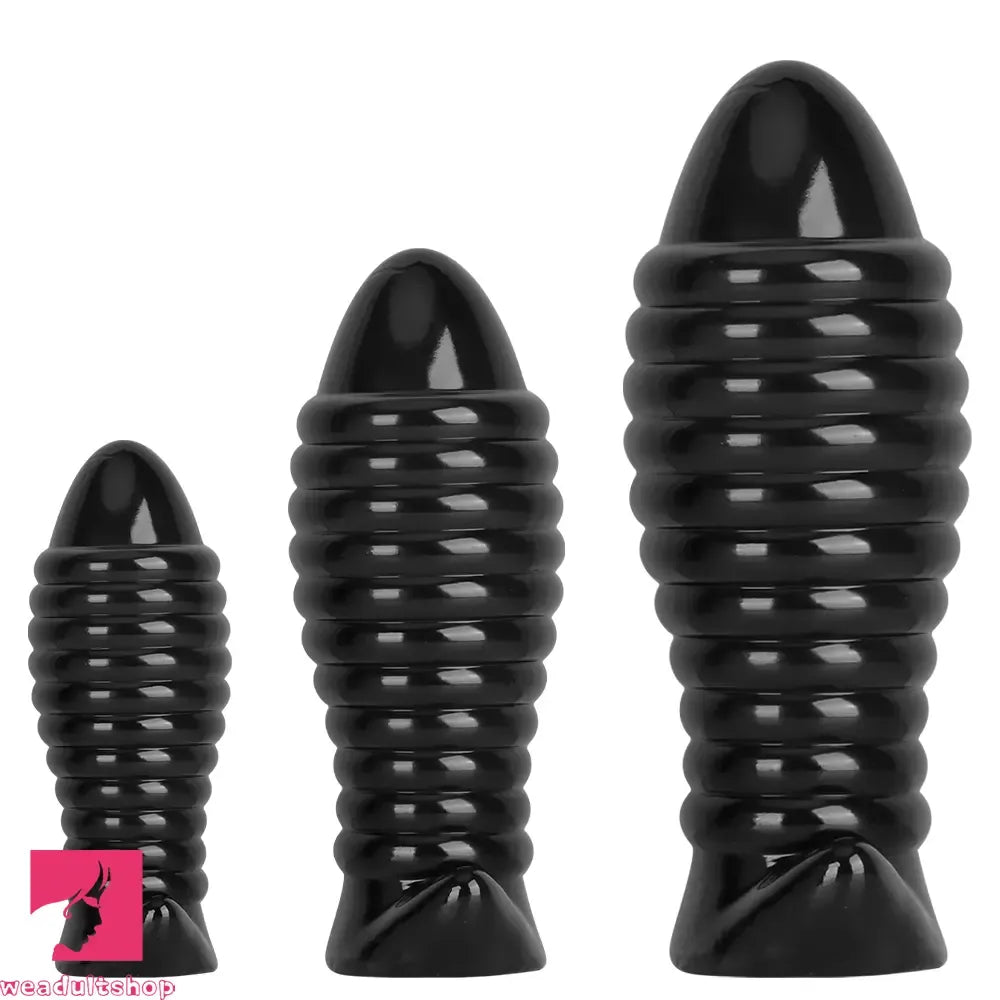 5.11in 7.08in 9.05in Dragon Egg Thread PVC Black Toy Big Butt Plug Dildo