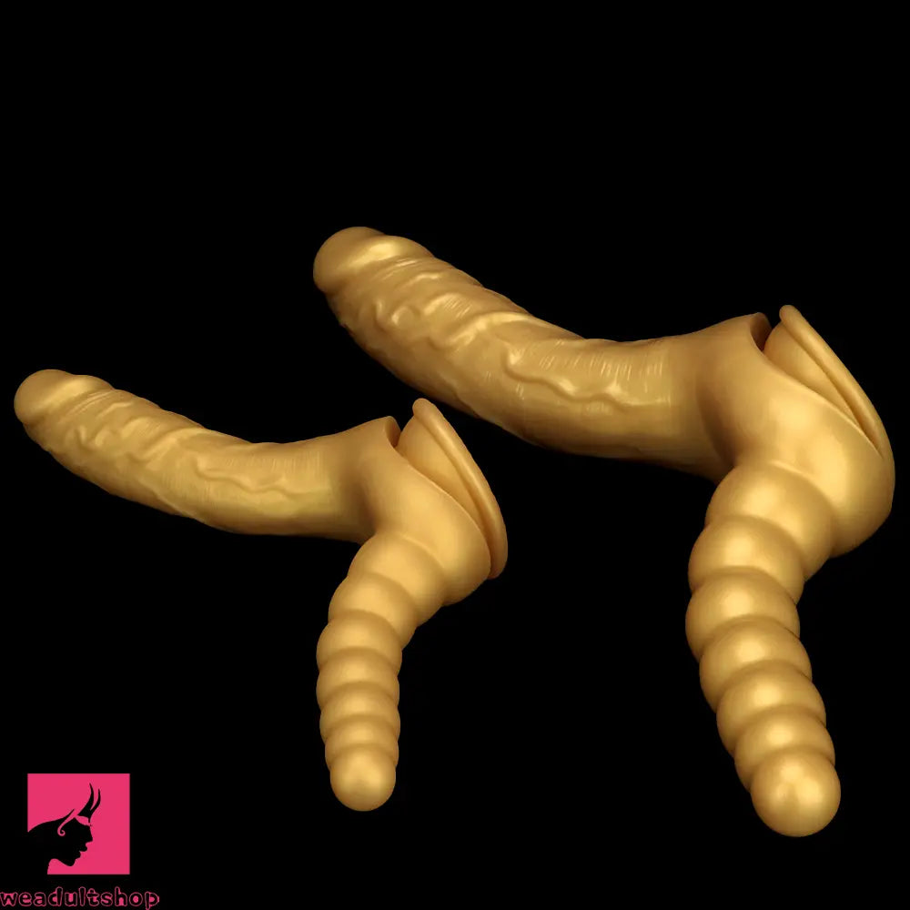 7.87in 10.43in Large Silicone Double-ended Dildo Soft Clit Masturbator