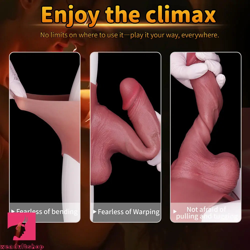 9.84in Silicone Big Strapon Hollow Dildo With Glans Penis For Women Sex