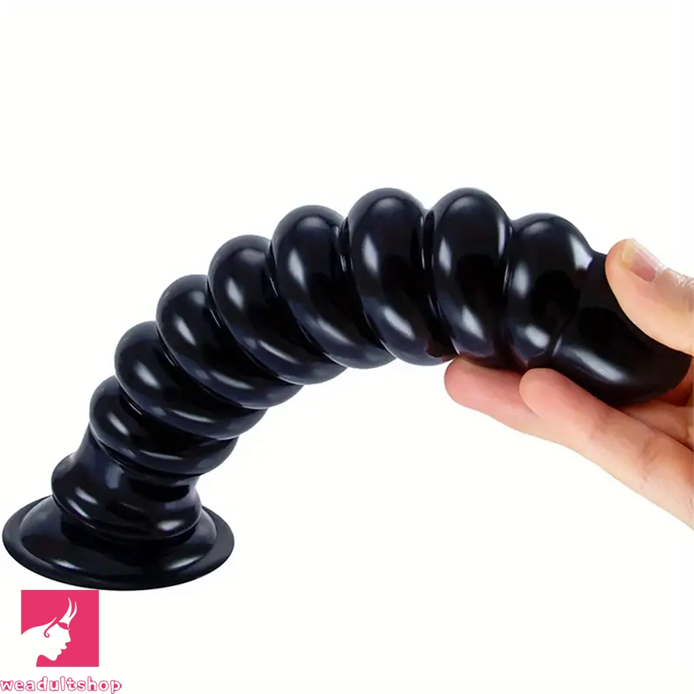 9in Anal Dildo With Thread Twists Flexible Spiral Anal Plug Clit Dilator