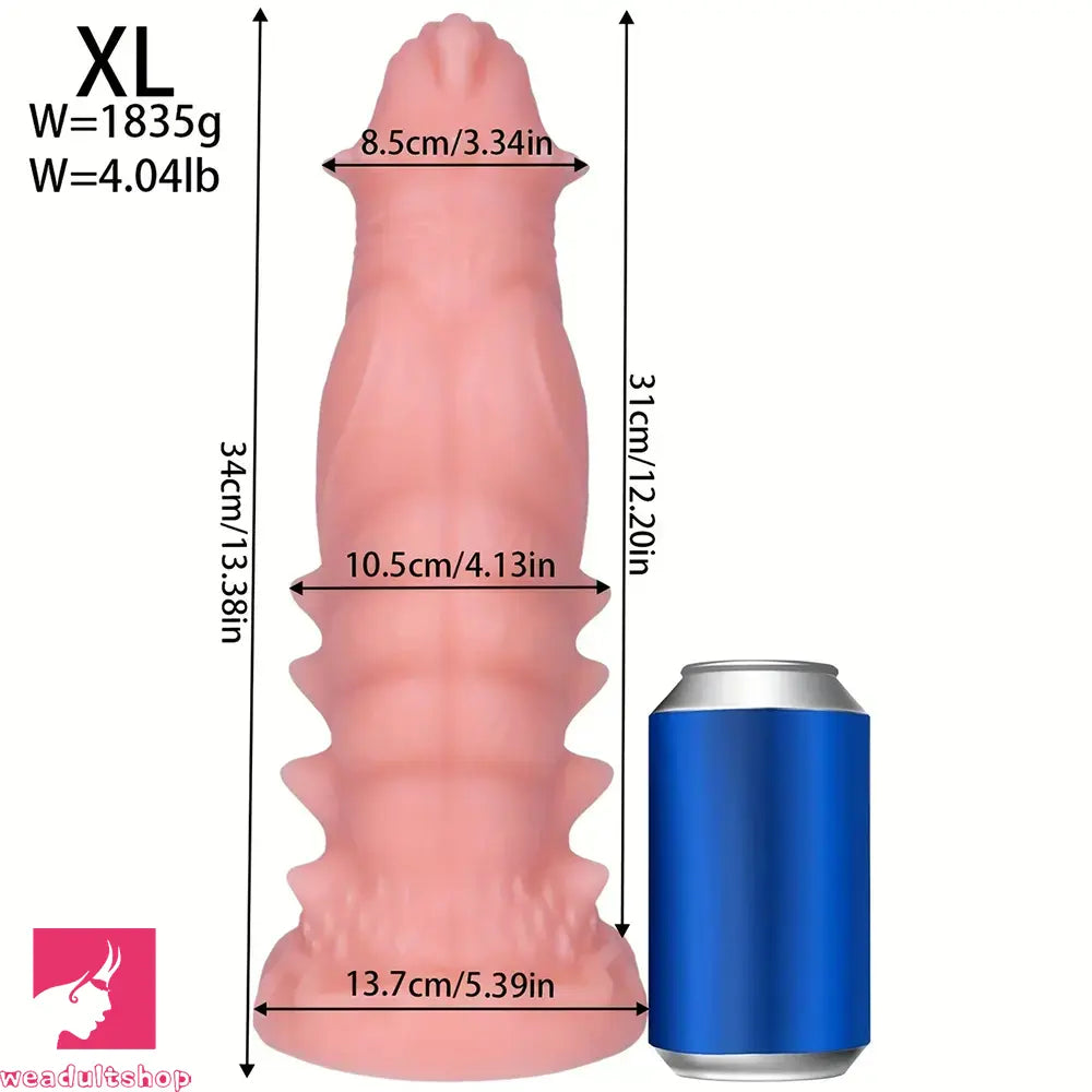 7.48in 9.37in 11.41in 13.38in Spiked Monster PVC Huge Dildo For Clit