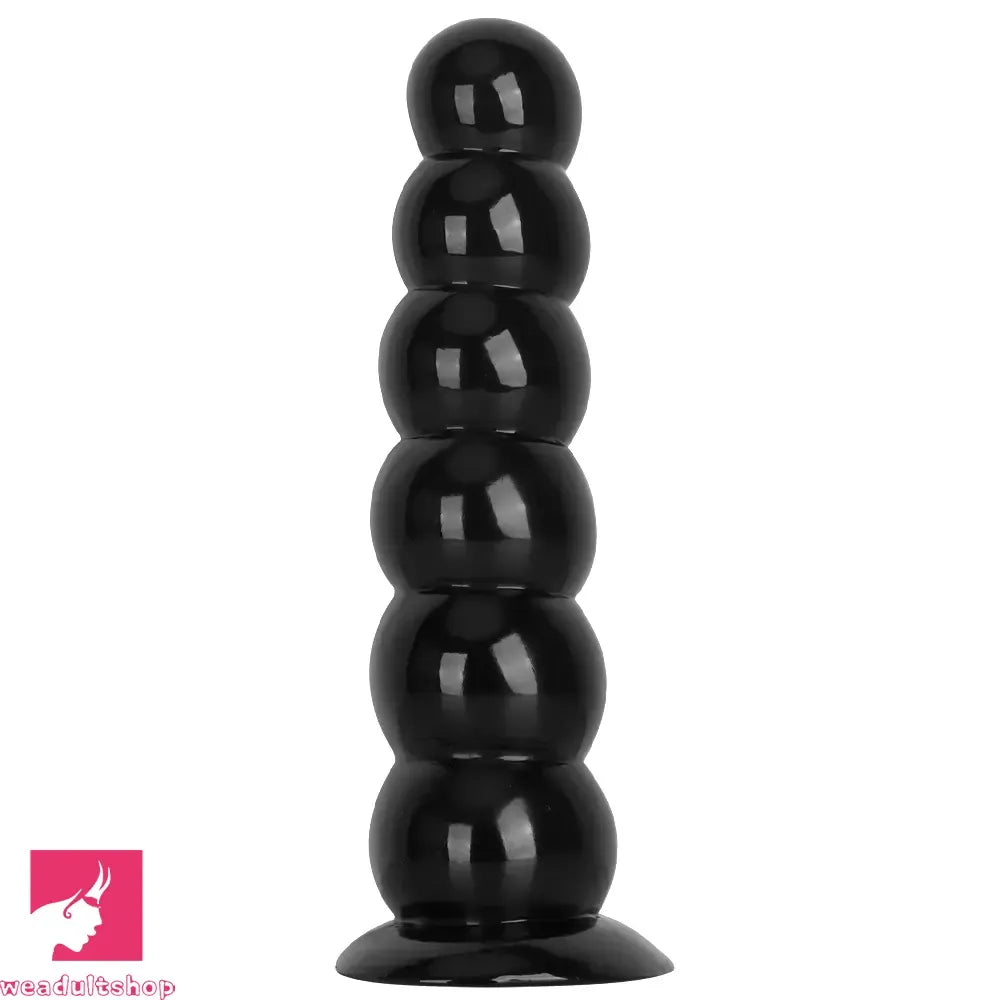 6.7in 8.26in Anal Beads Dildo PVC Black Sex With Powerful Suction Cup