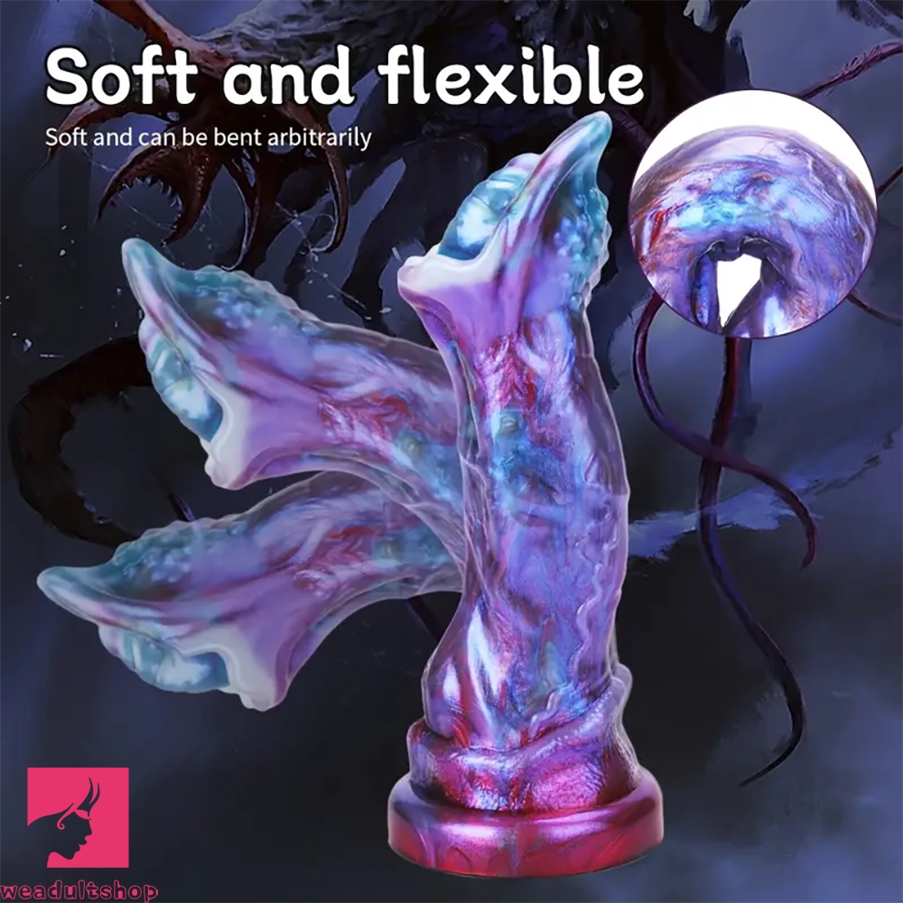 8.7in Cannibal Flower Flexible Silicone Clit Anal Plug Dildo Lifelike Texture