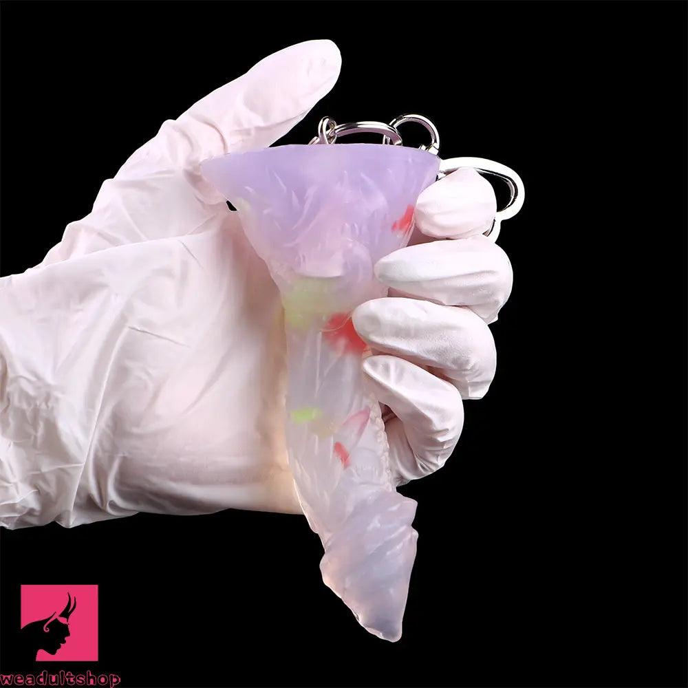 4.72in 5.9in 7.08in 8.66in Silicone Fantasy Soft Women Dildo With Key Chain