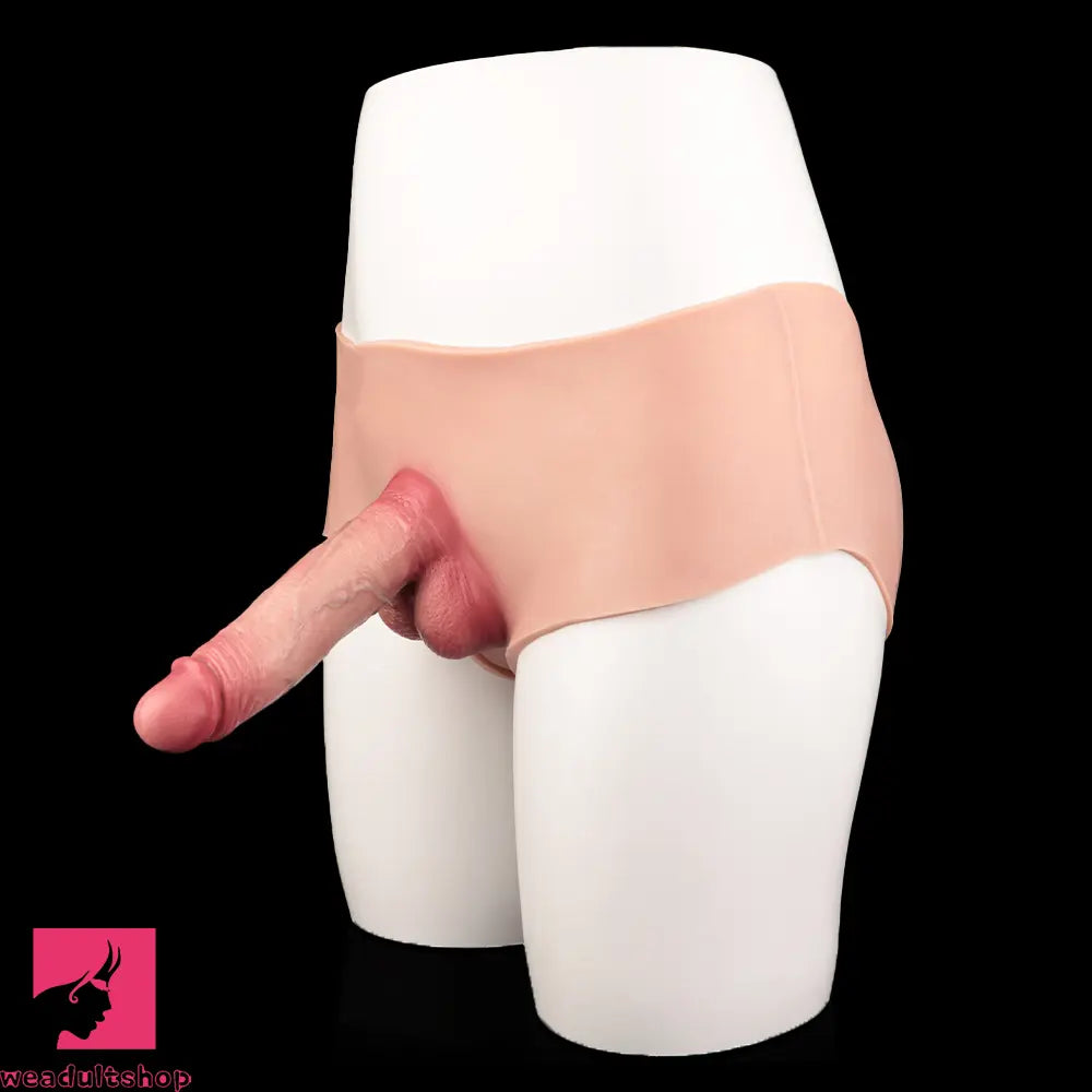 6.77in Hollow Penis Dildo Sleeve Silicone Soft Pants For Women Fucking