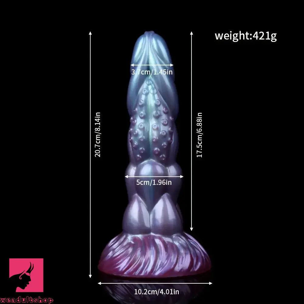 8.14in Liquid Silicone Space Bug Anal Plug Women Sex Anal Trainer Dildo