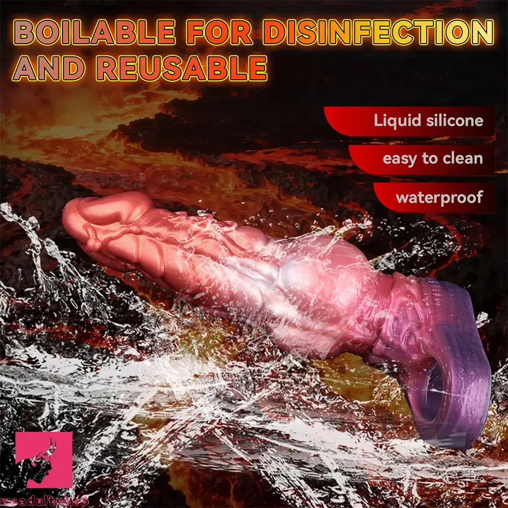 6.85in 8.11in 9.84in Dragon Monster Knot Silicone Dildo For Sleeve Sheath