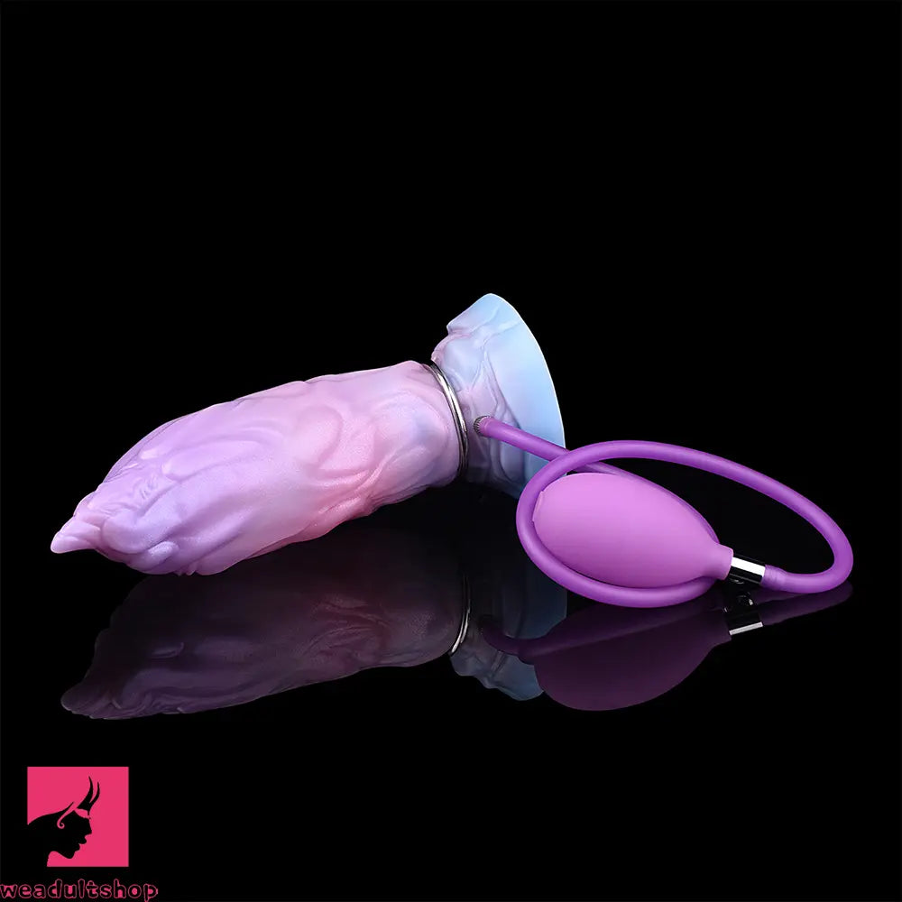 7.08in Odd Silicone Soft Squeeze Inflatable Alien Cock Dildo Self-Retreative