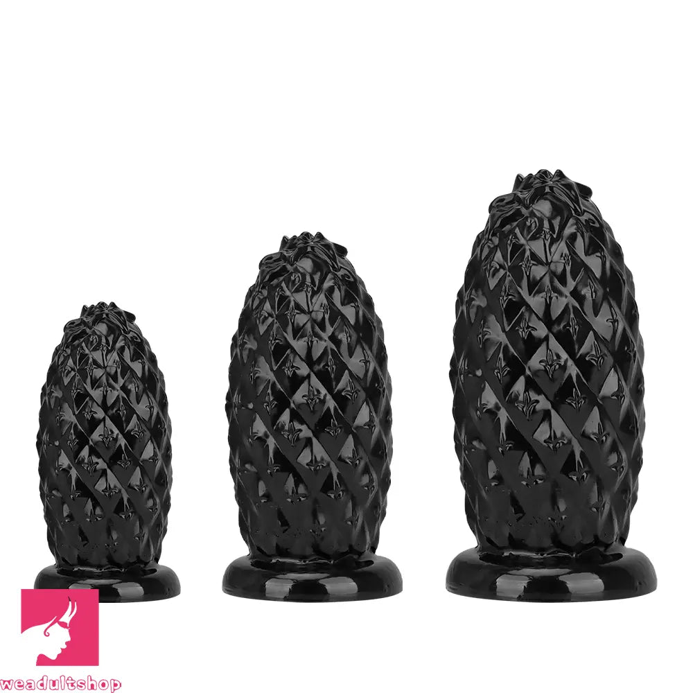 8.26in 10.03in 11.81in Black Big Pineapple Penis PVC Thick Anal Cock Dildo