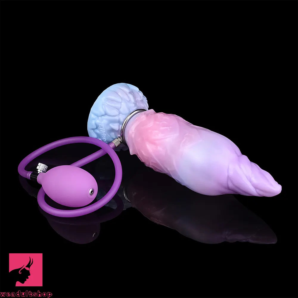 8.14in Squeeze Inflatable Alien Penis Big Fantasy Silicone Dildo For Clit