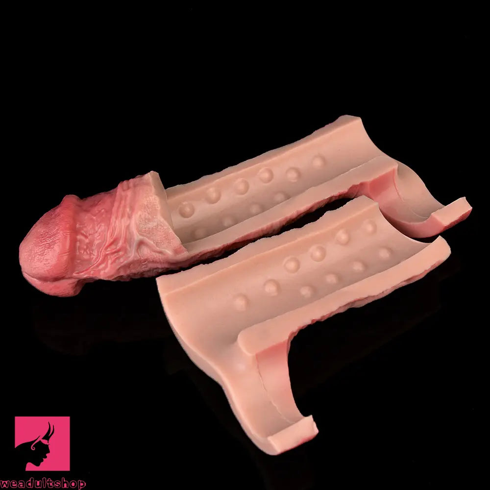 7.4in Vibrating Auto Remote Silicone Hollow Dildo Sleeve Penis Extender