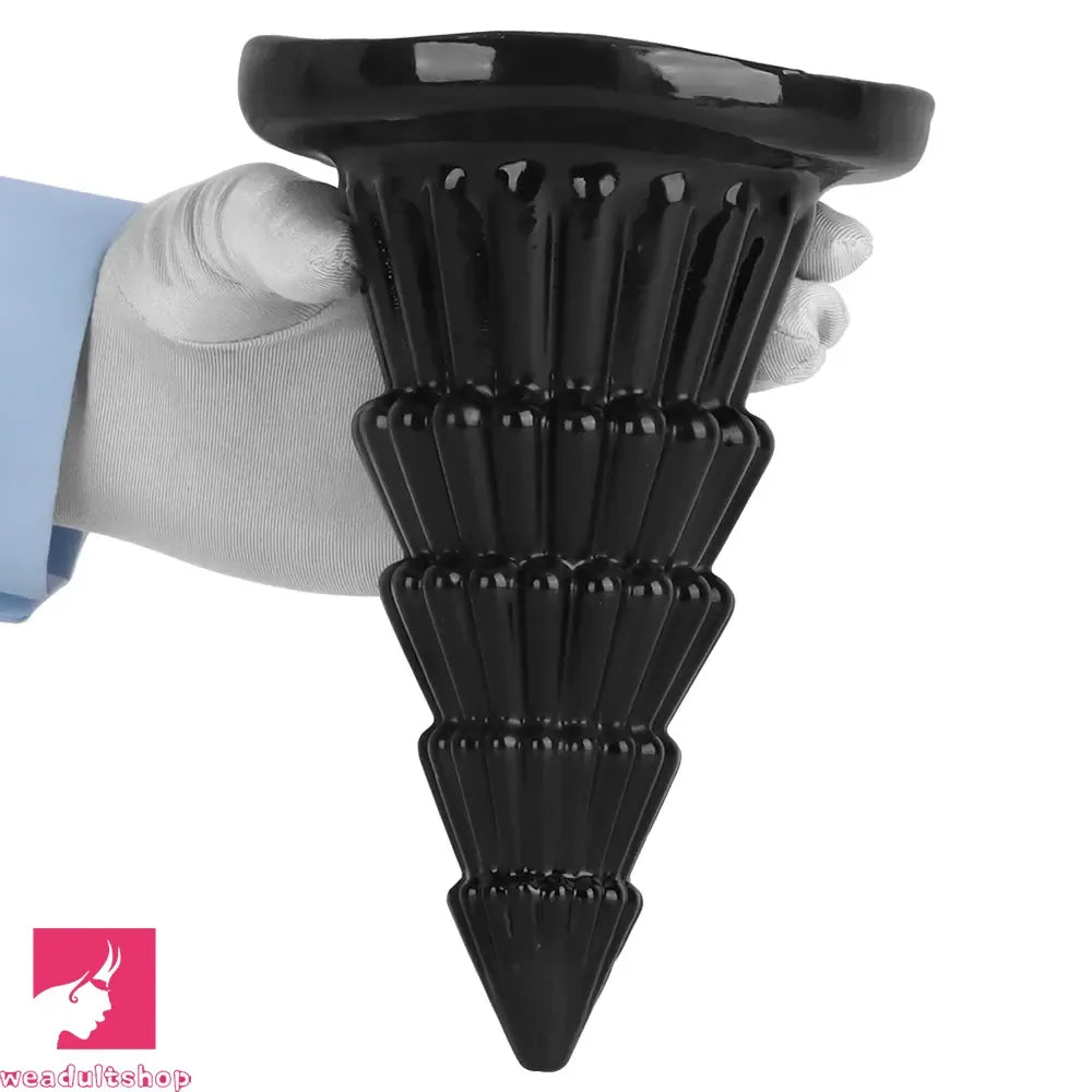 7.67in Christmas Tree PVC Black Extra Butt Plug Cock Dildo With Suction Cup