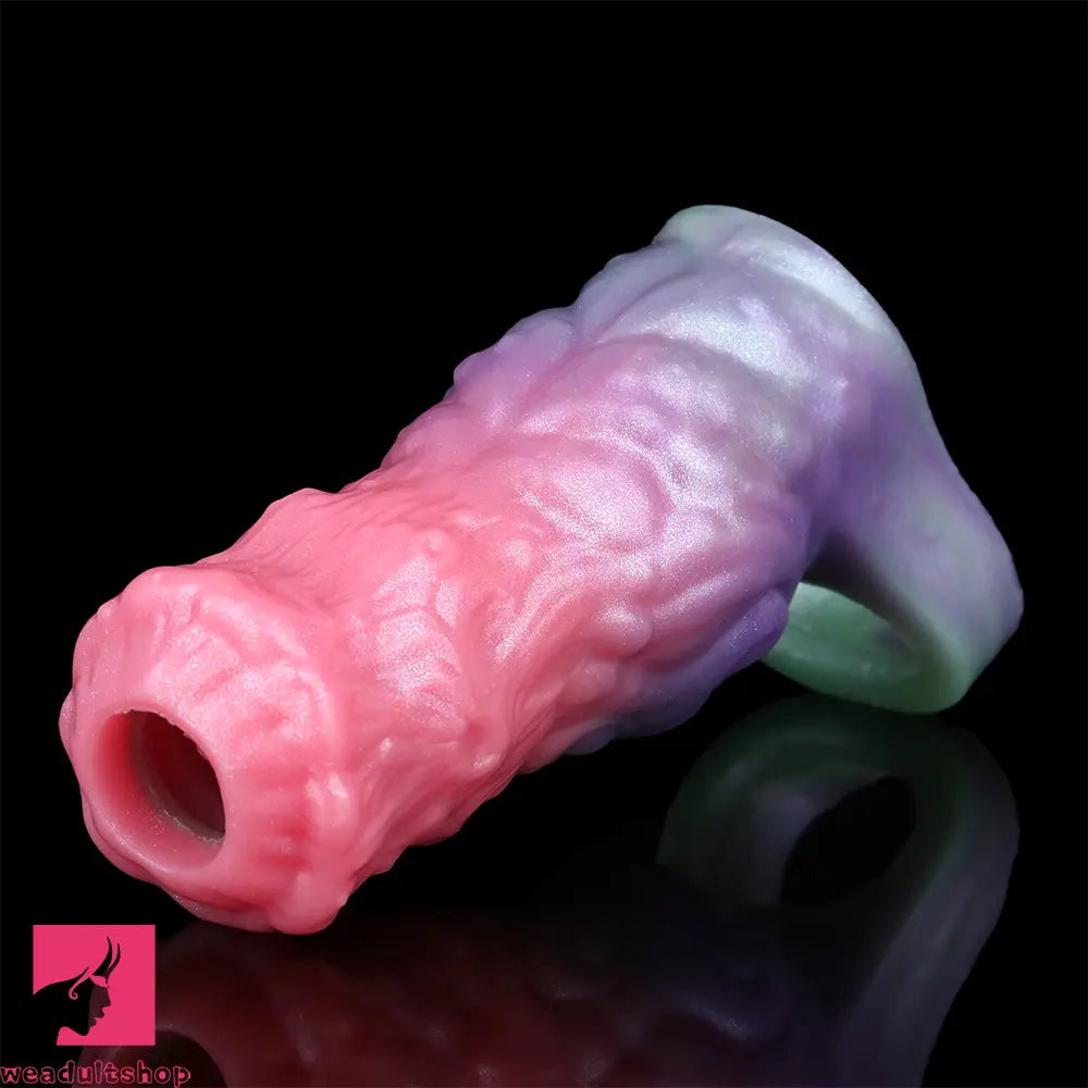 4.96in Silicone Soft Cock Fantasy Hollow Dildo Sleeve Cock Extension