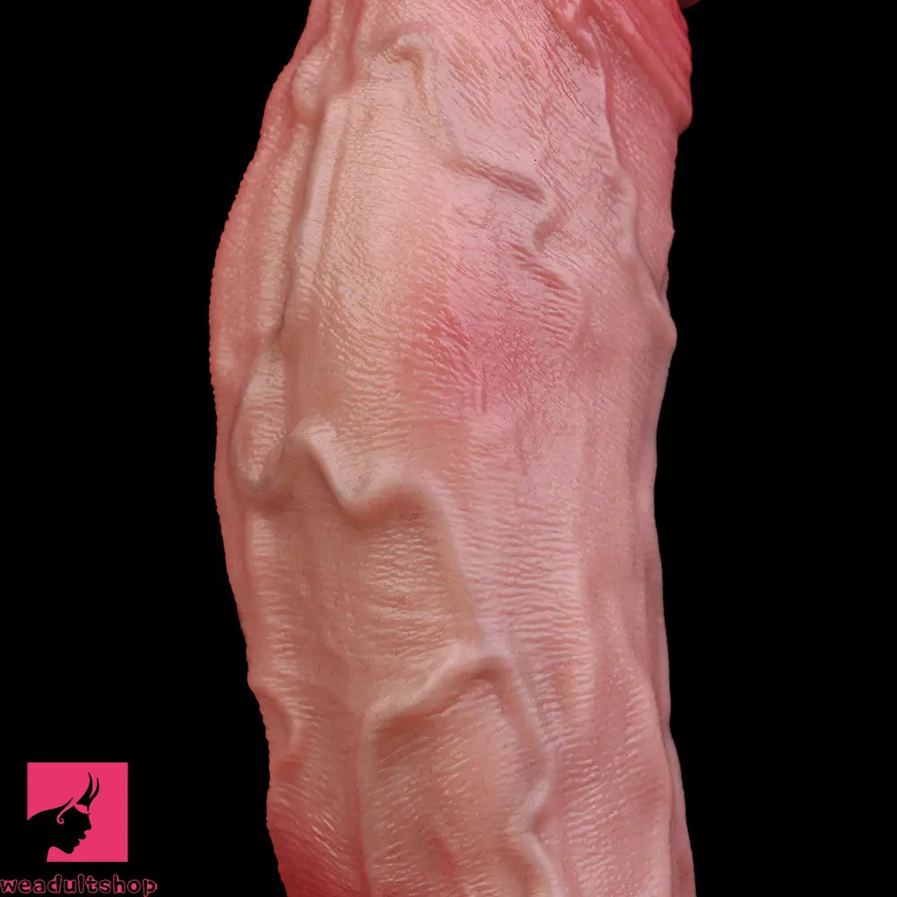 7.76in Flesh Lifelike Liquid Silicone Double Layer Lifelike Cumming Dildo