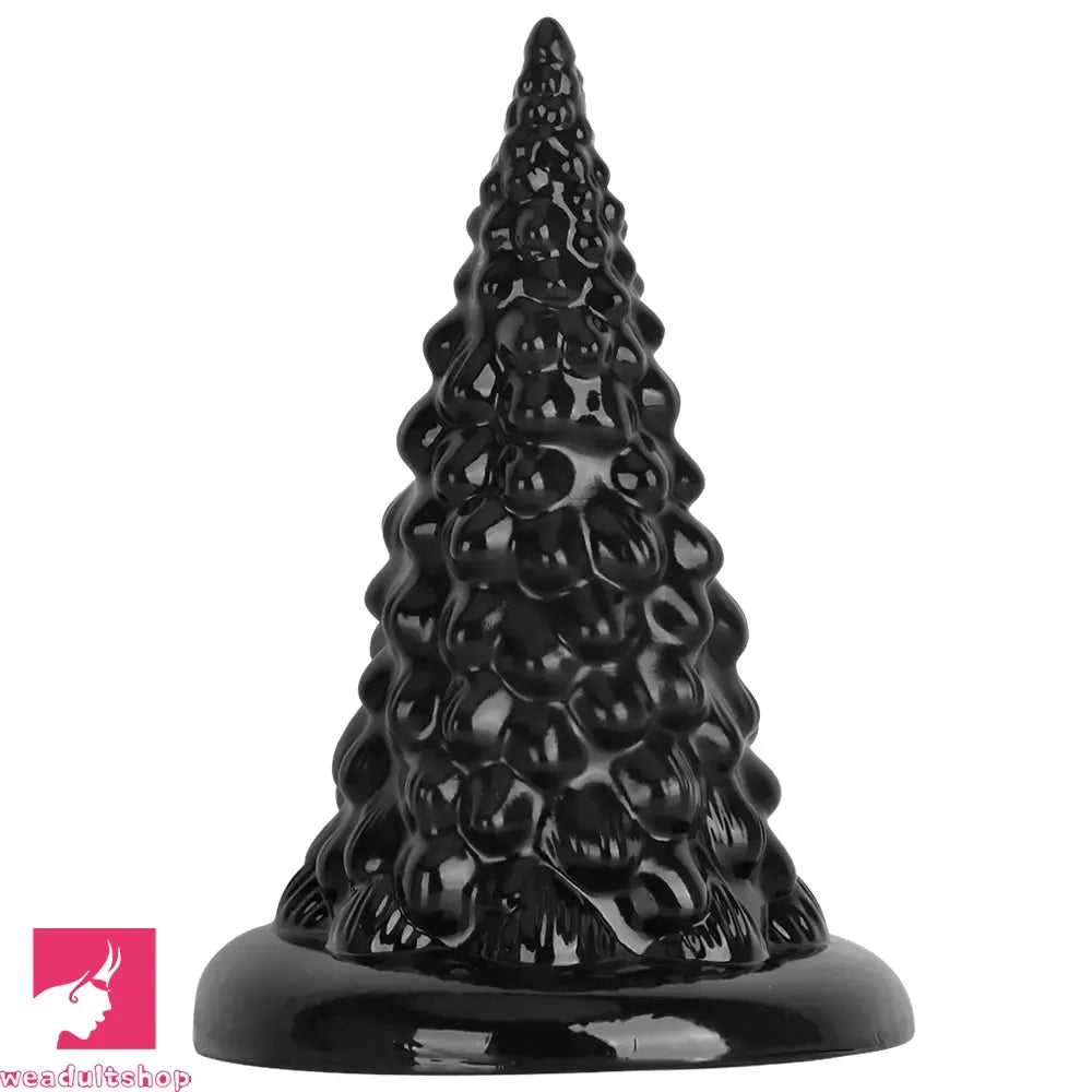 7.87in Black PVC Thick Anal Plug Anal Expansion Suction Cup Clit Dildo