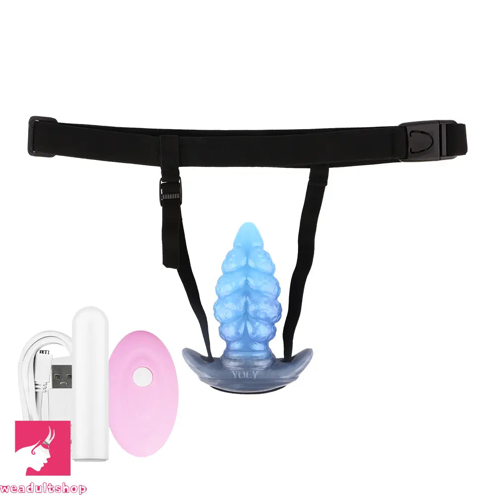 2.91in-9.05in Octopus Vibrating Anchor Dildo Anal Plug Wearable Mouth Gag