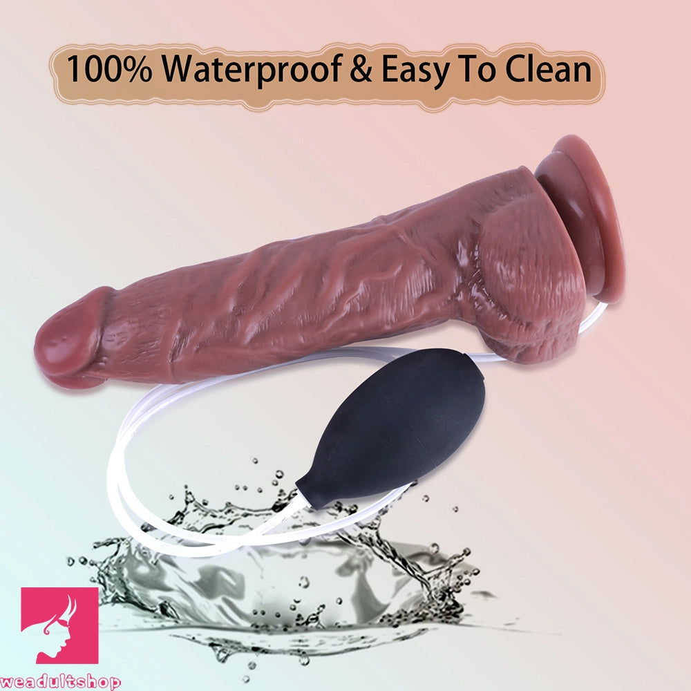 9.05in Big Skin Ejaculating Dildo Suction Cup Anal Toy Vaginal Massager