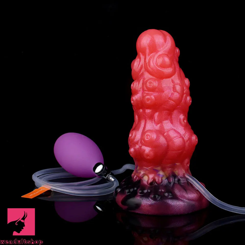 5.91in Fantasy Octopus Silicone Flexible Inflatable Spraying Water Dildo