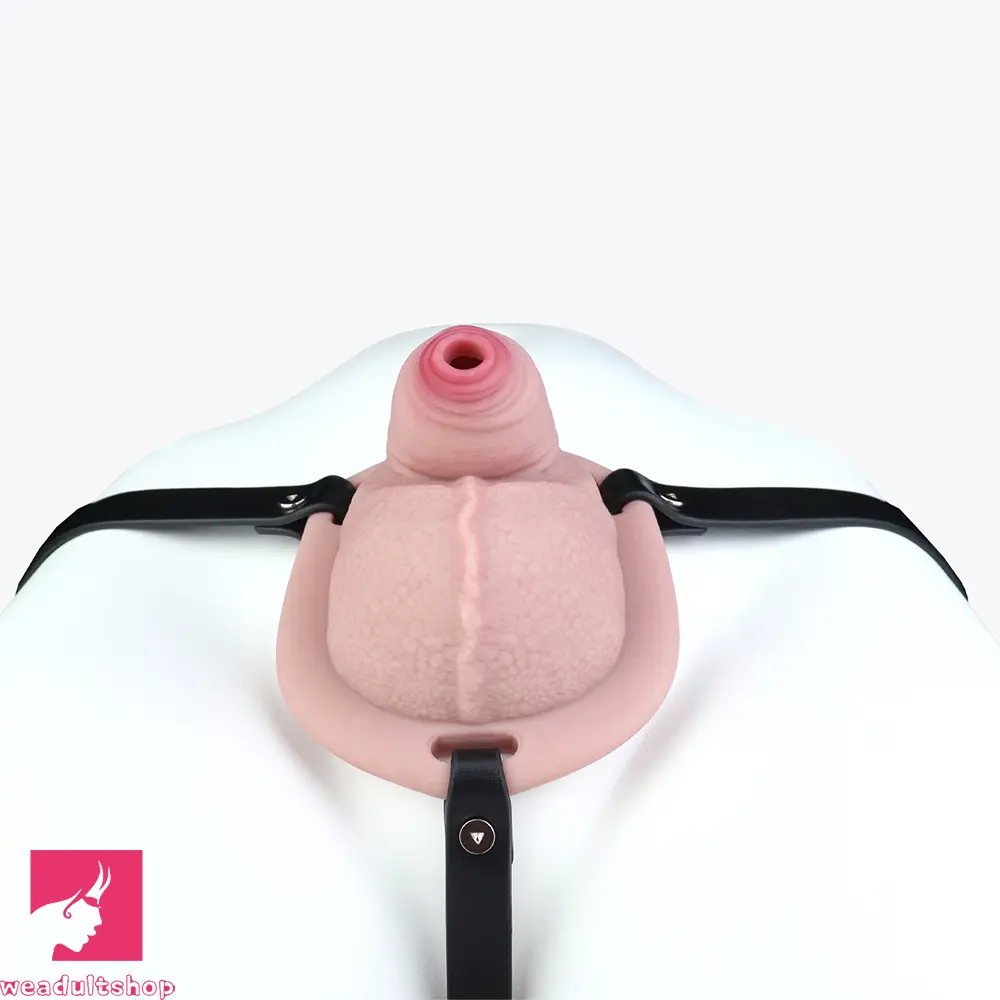 3.38in Real Hollow Chastity Cage Dildo Male Cock Female Masturbator