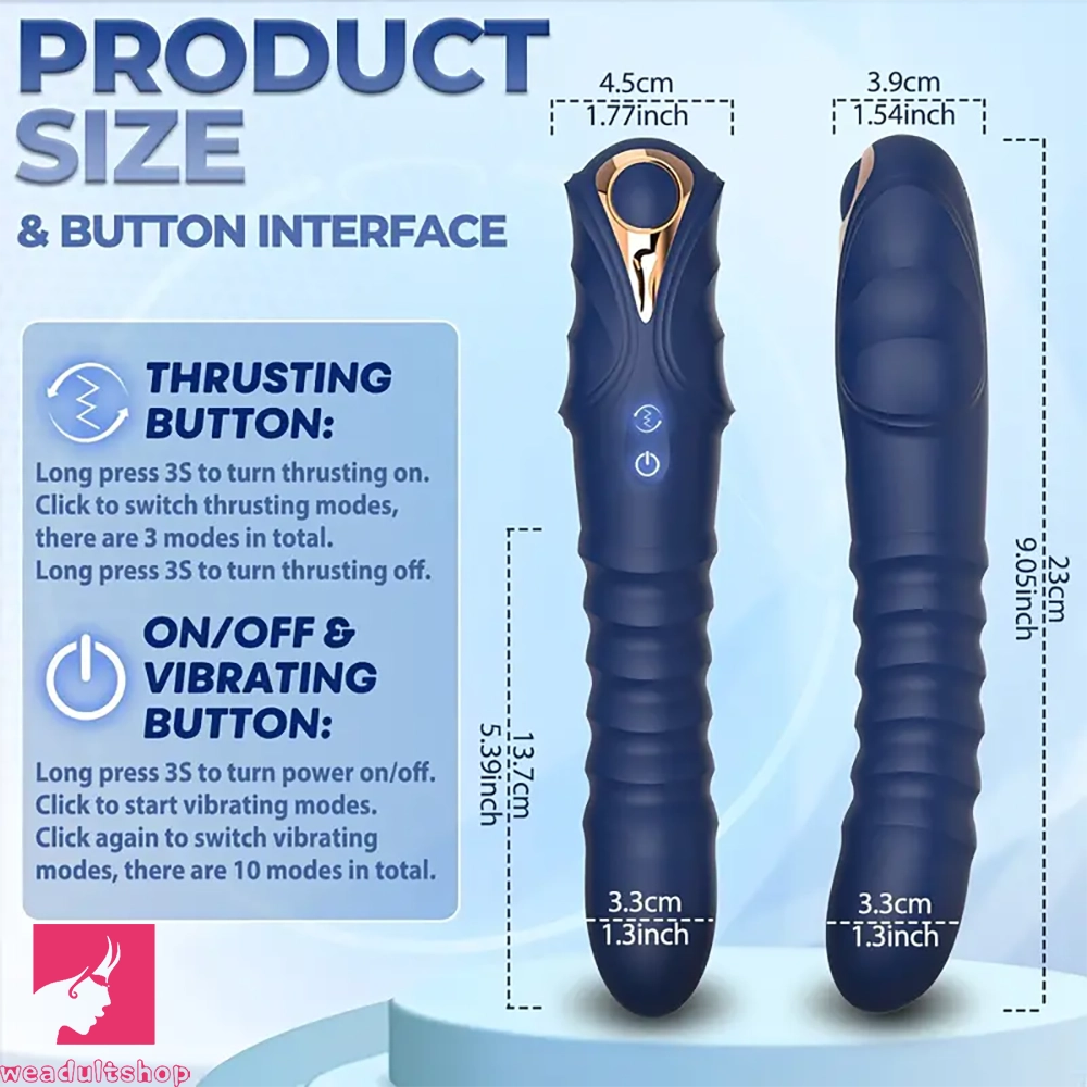 9.05in Thrusting Vibrating Silicone Vibrator Anal Dildo For Vaginal G Spot