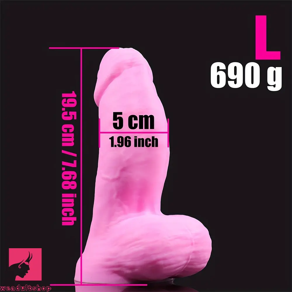 5.7in 7.68in 9.45in Three Sizes Thickened Lifelike Silicone Real Uncut Dildo