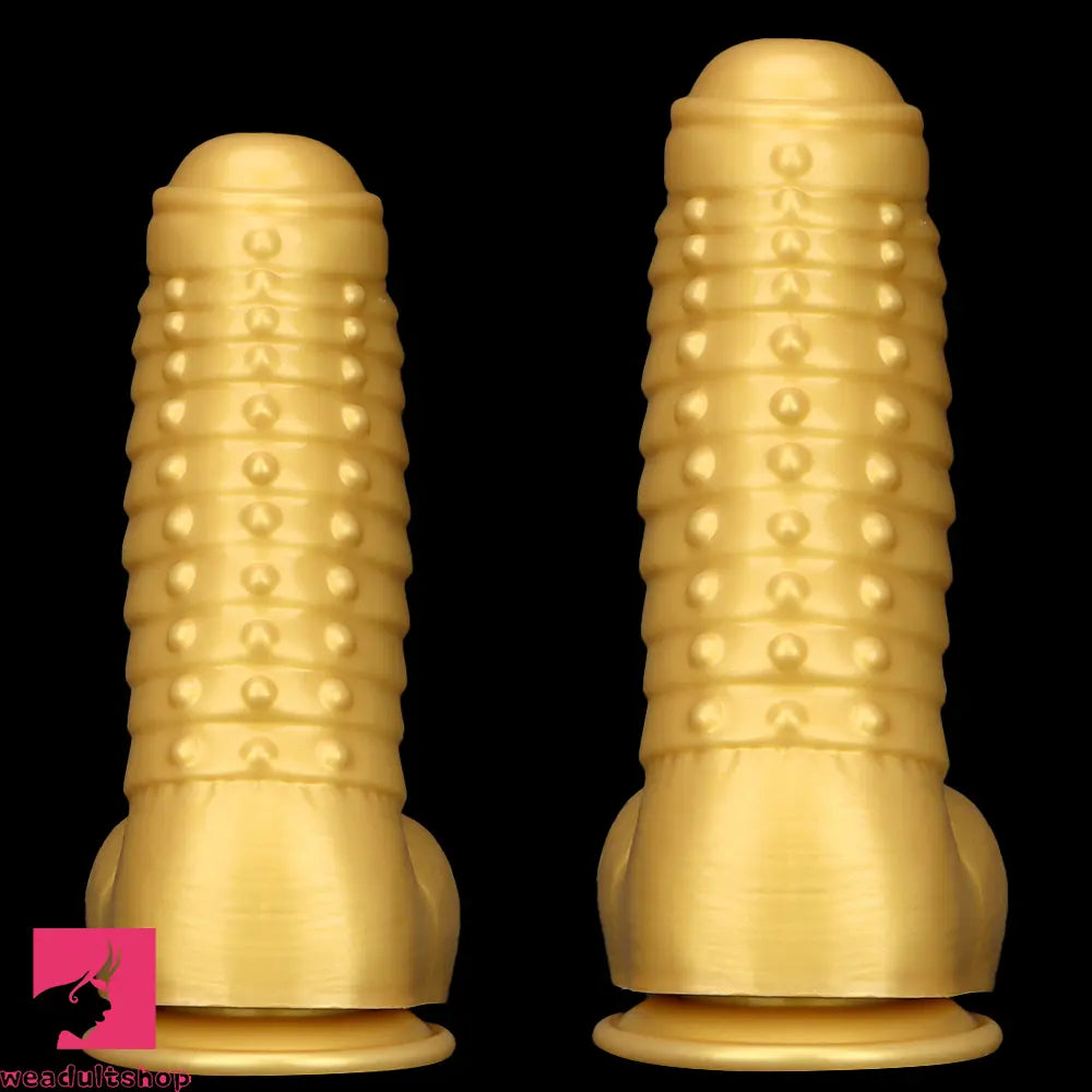 12.2in 13.38in Golden Liquid Silicone Giant Caterpillar Anal Thick Cock Dildo