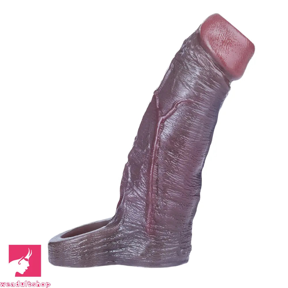 5.9in Platinum Silicone Thicken Delayed Penis Sleeve For Hollow-out Design