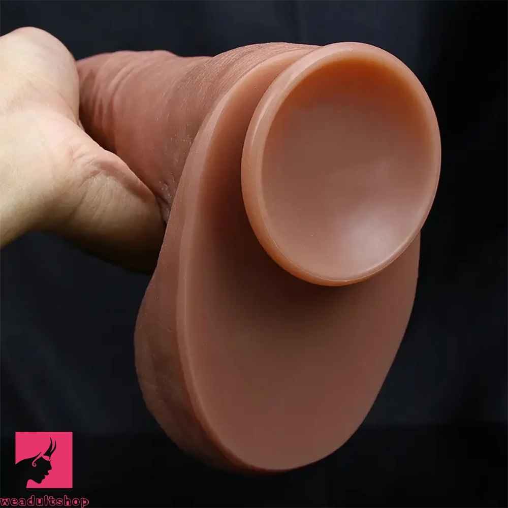 11.8in Huge Soft Lifelike Real Skin Thick Cock Double Layer Massage Dildo