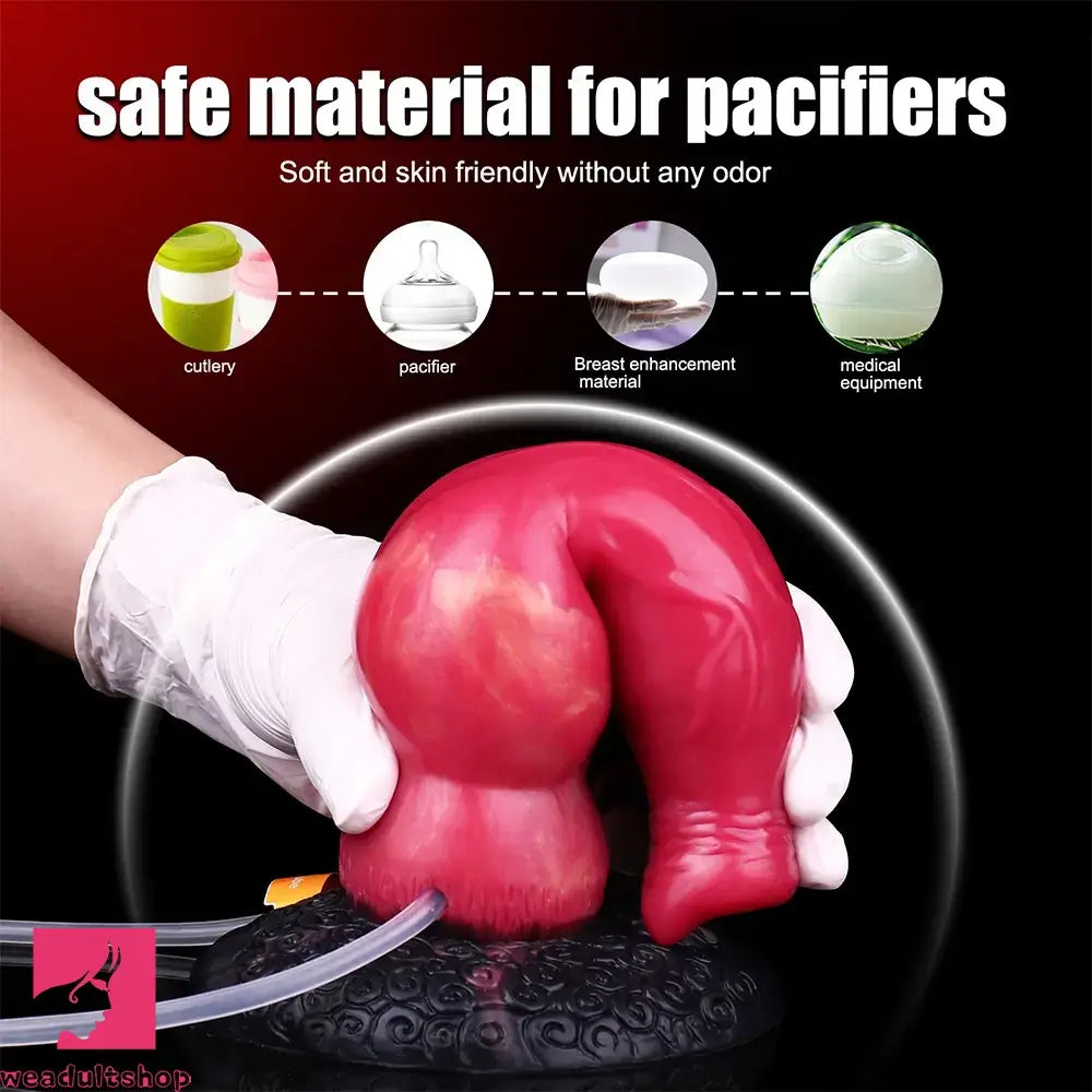 8.46in Knotted Silicone Soft Big Dog Ejaculating Dildo Penis Sex Toy