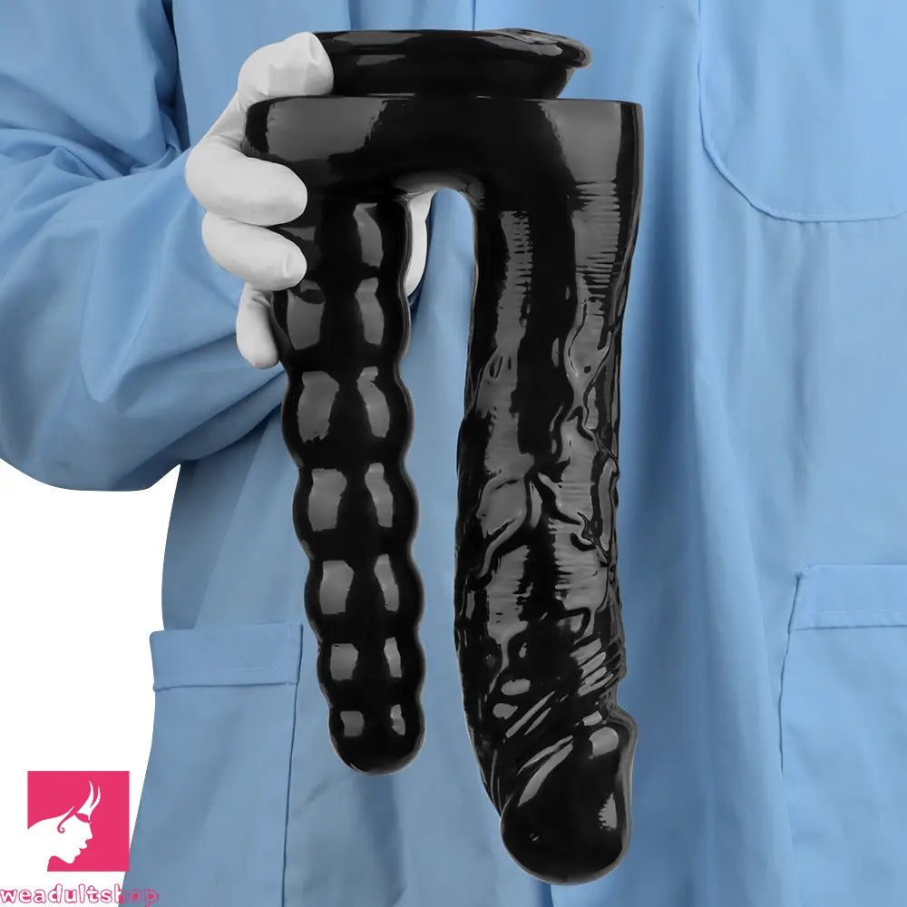 7.87in 10.43in PVC Double Headed Dildo Masturbator With Simulated Toy