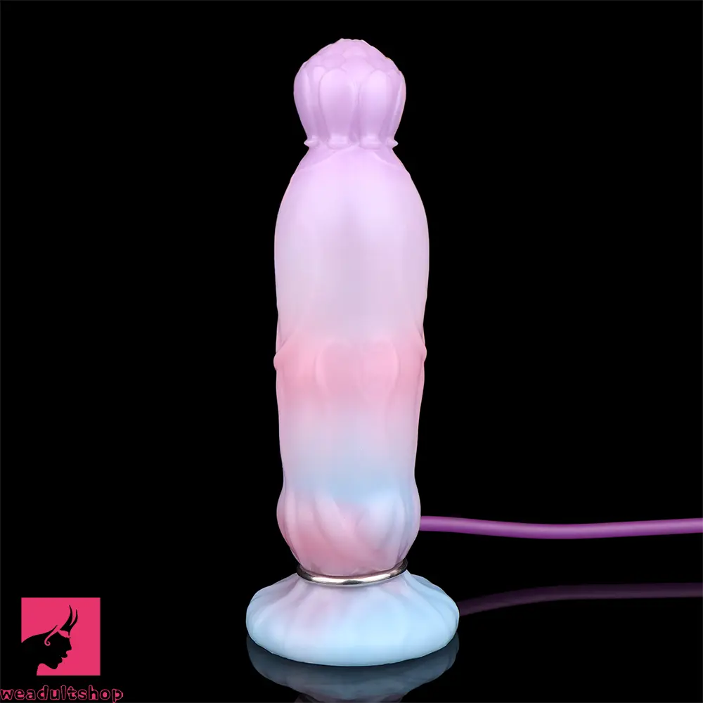 8.11in Inflatable Silicone Soft Dildo Squeeze Water Female Male Cock Toy