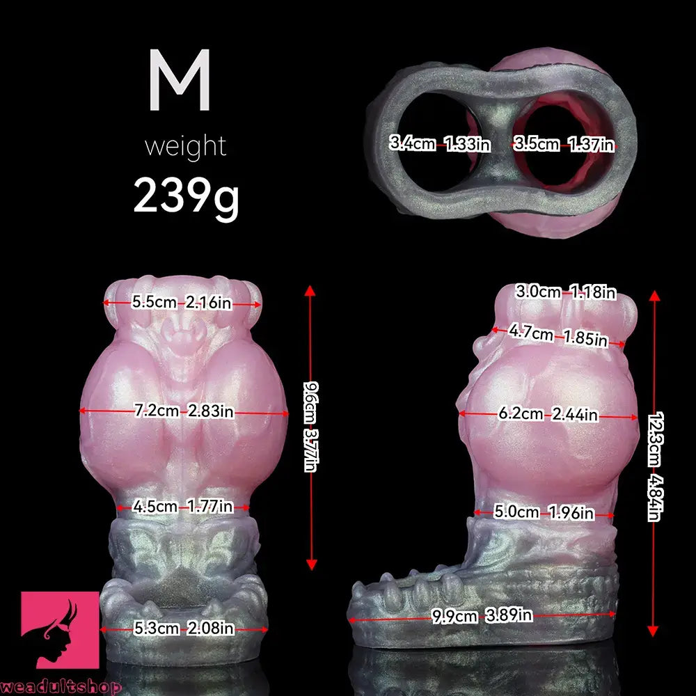 4.17in 4.84in 5.62in Monster Knot Cock Sleeve Dildo Hollow Male Penis