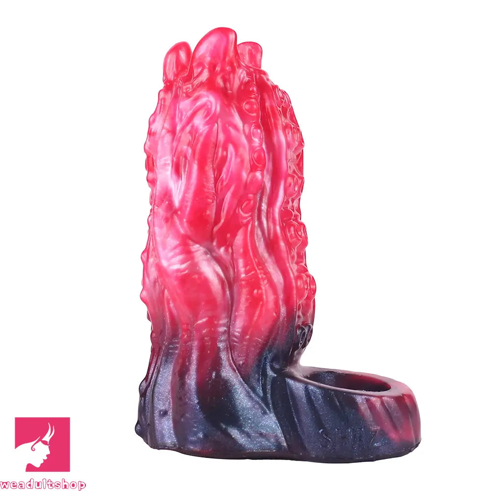 5.19in Octopus Soft Hollow Dildo Built-in keel Vibration Remote Penis Sleeve