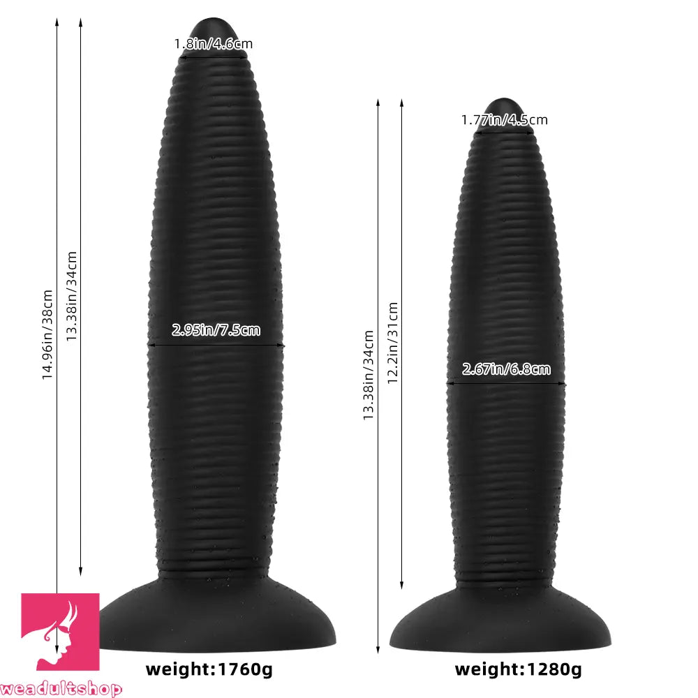 13.38in 14.96in Pointed Large Long Threaded Anal Plug Dildo For Anal Sex
