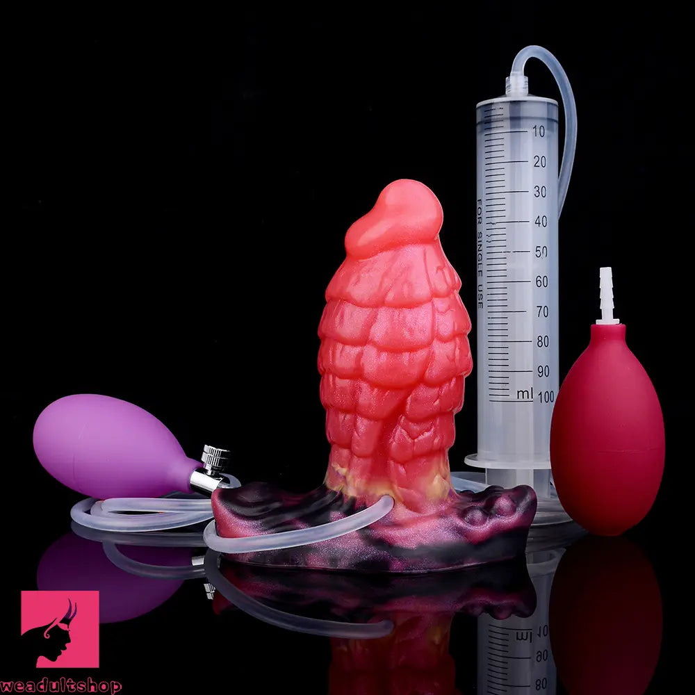 5.31in Fantasy Silicone Soft Inflatable Spraying Water Dildo For Anus Sex