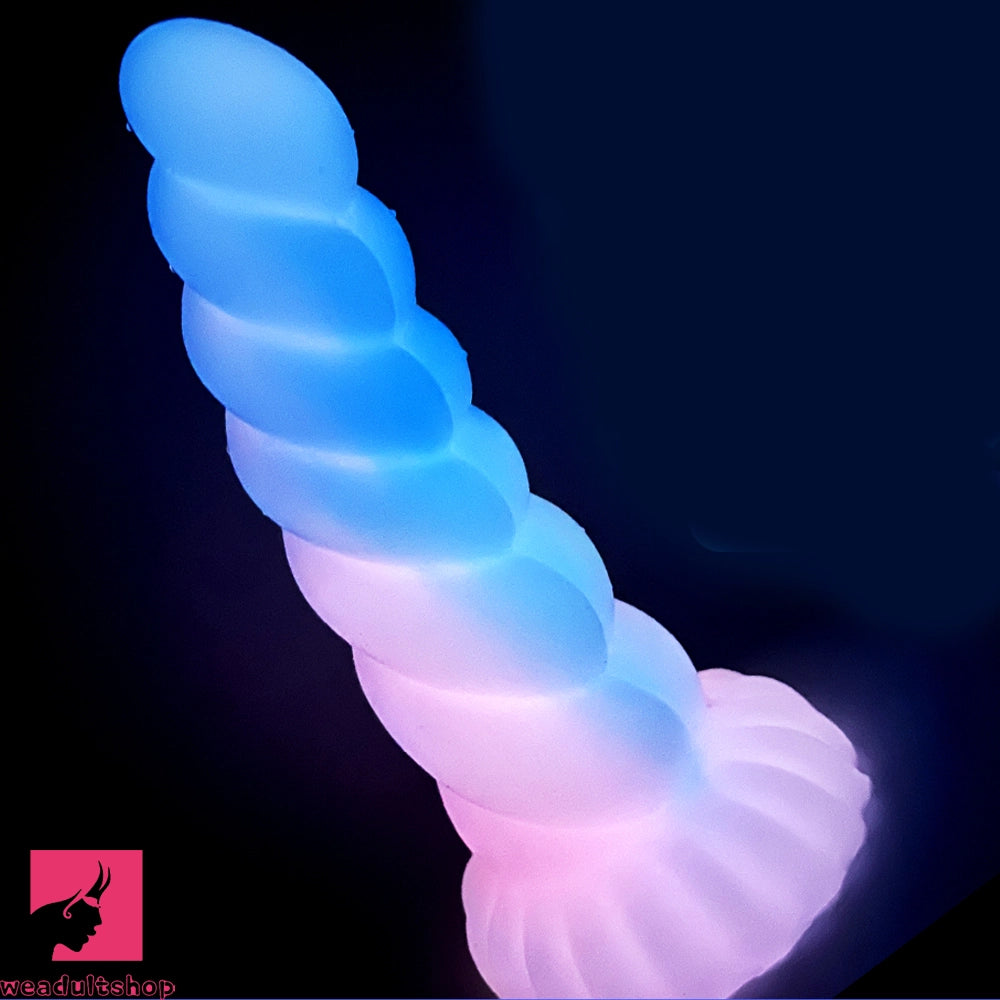 8.26in Fantasy Luminous Silicone Soft Dildo For Women Clit Masturbation