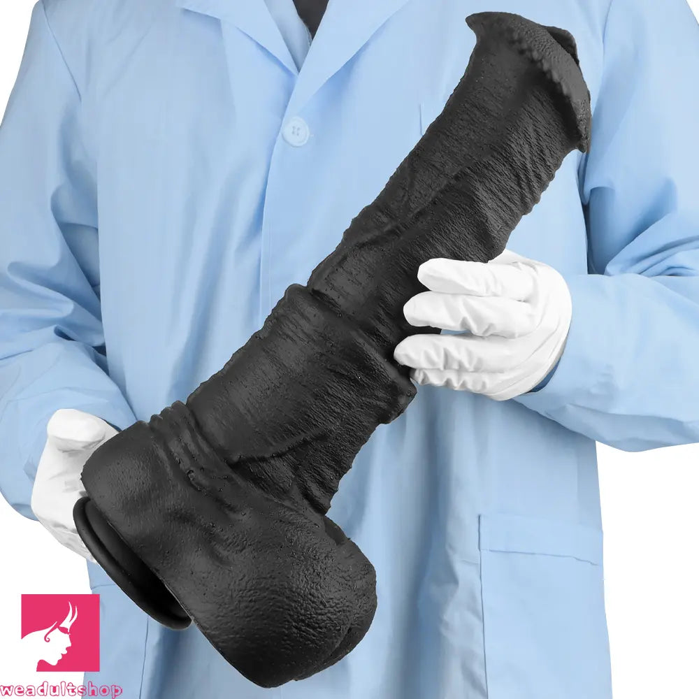 11.41in 13.18in 14.56in Big Long Black Silicone Thick Dildo Indoor Cock Toy
