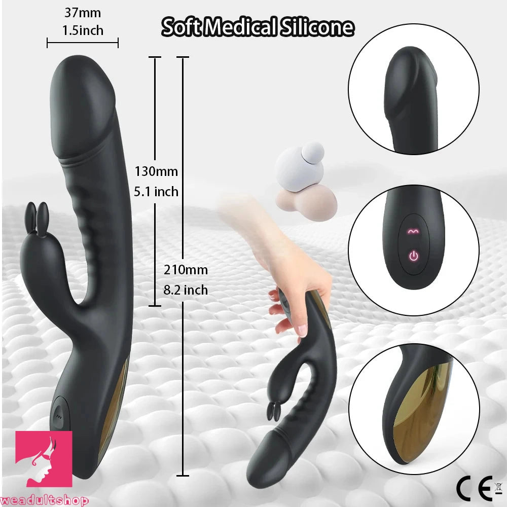 8.2in Rabbit Vibrator Double End G Spot Cock Dildo Clitoral Stimulator