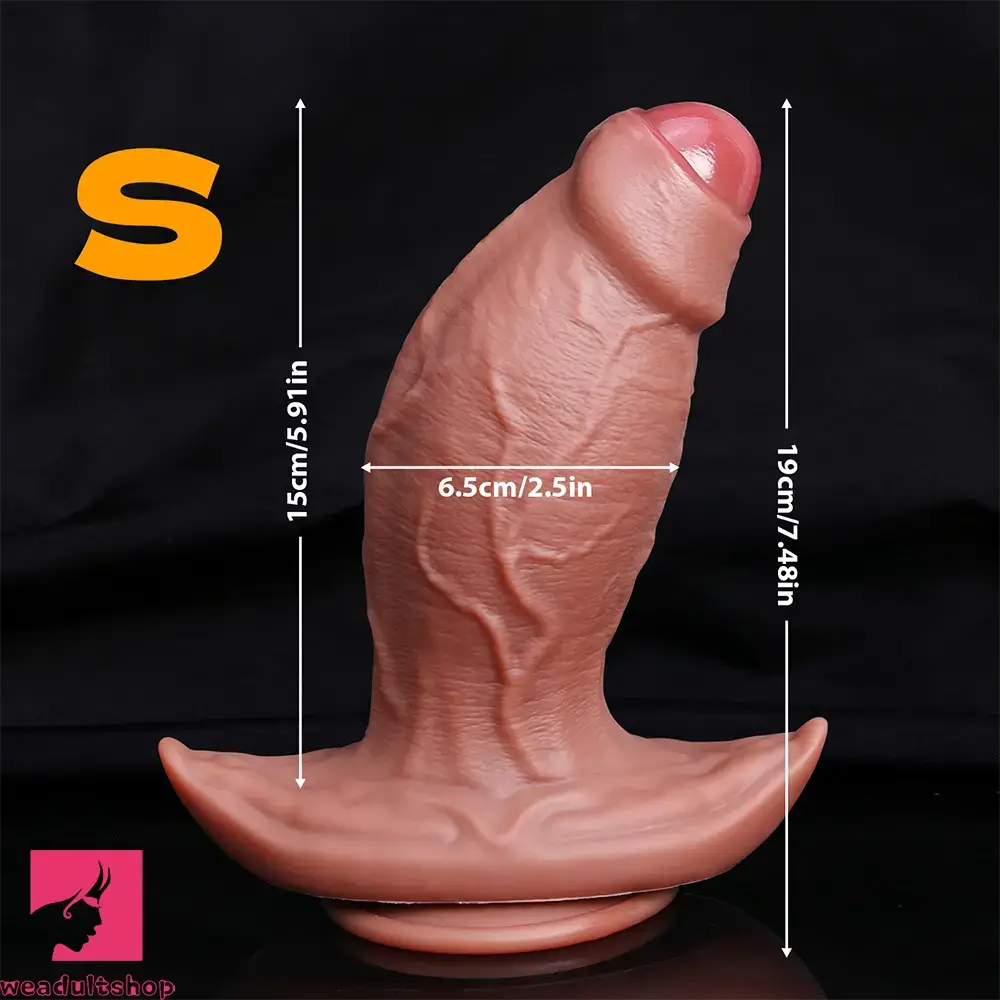 7.48in 8.66in 9.84in Uncut Foreskin Thick Real Dildo Vagina & Anal Cock Toy