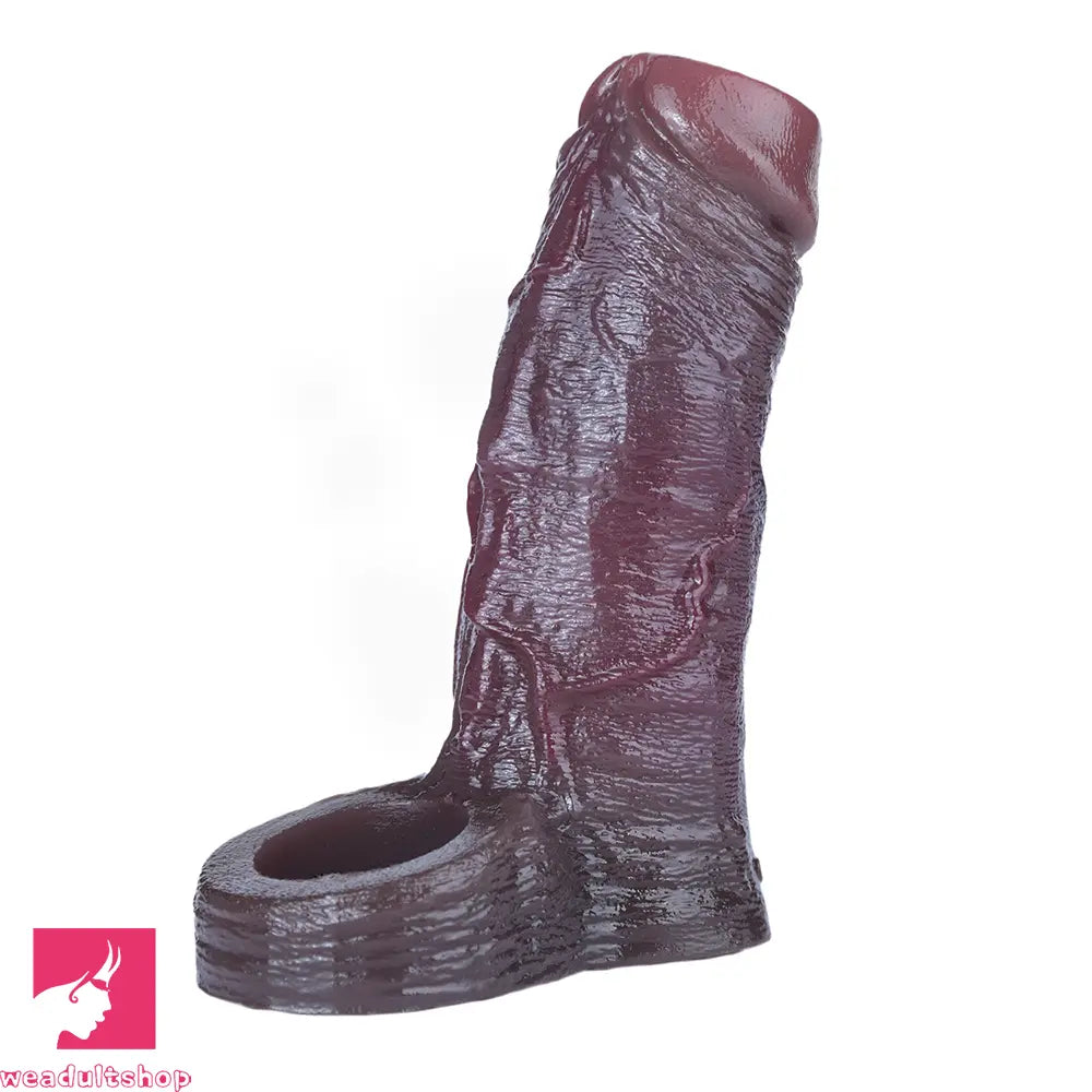 4.29in 4.96in 5.94in Soft Elastic Real Wearable Platinum Silicone Dildo Sleeve