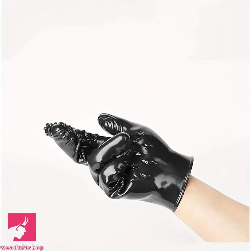 8.3in Finger Spiked Dildo Glove For Manual Massage Stimulating Clit Toy
