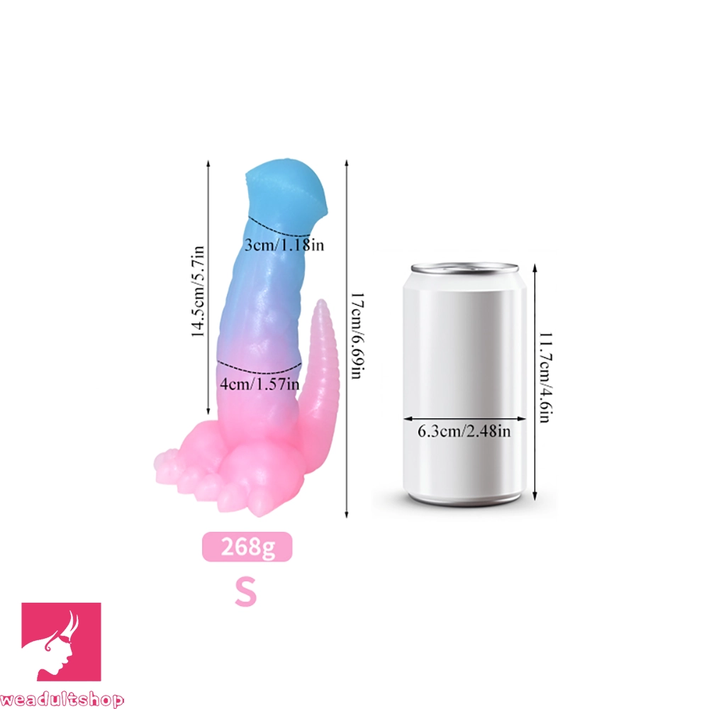 6.69in 9.44in Horse Dinosaur Luminous Monster Soft Dildo For Prostate