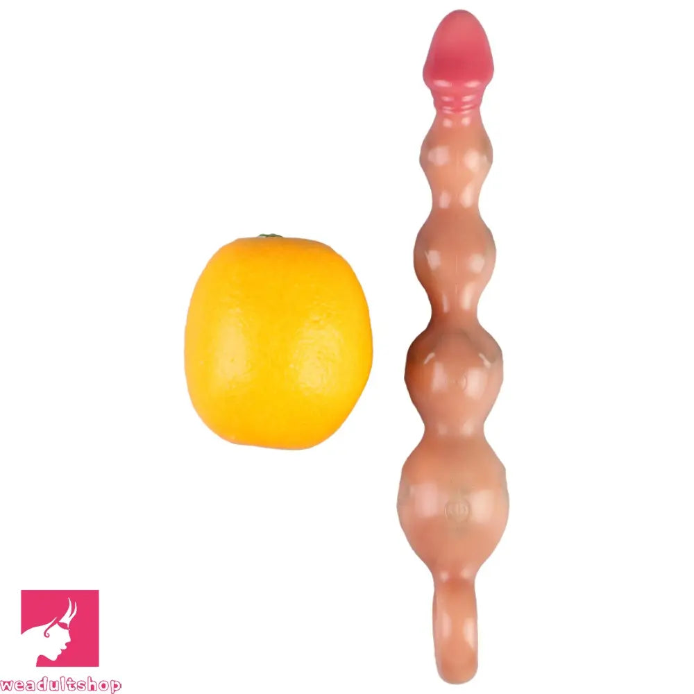 10.8in Big Vibrating Silicone Soft Pulling Beads Odd Dildo With 3 Motors