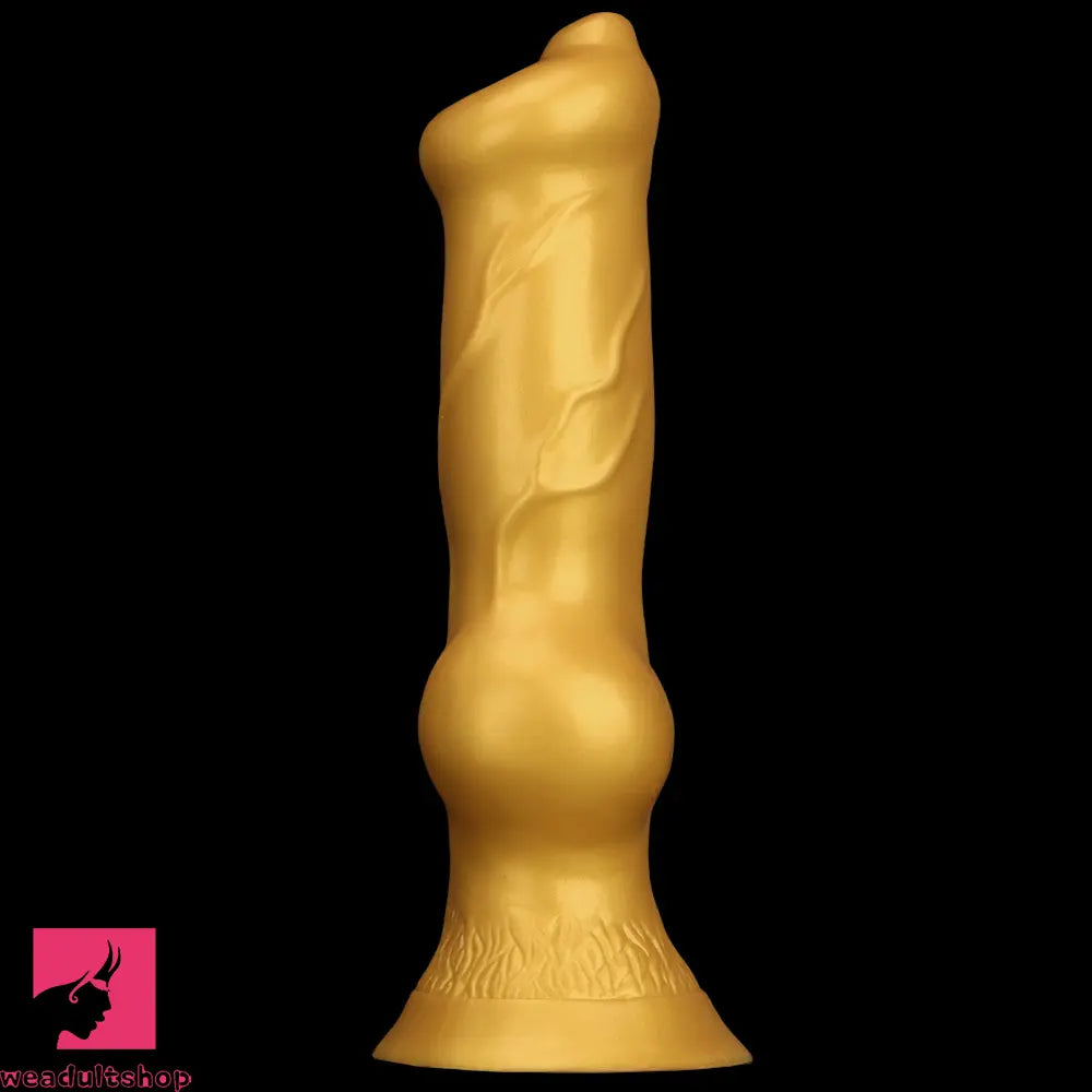 14.76in Golden Silicone Soft Huge Thick Dog Knot Dildo For Real Pleasure