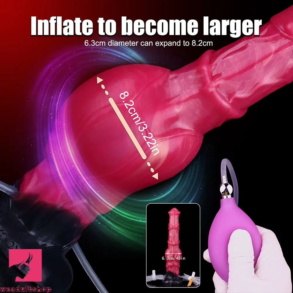 11.7in Fantasy Knotted Silicone Soft Big Ejaculating Horse Cock Dildo